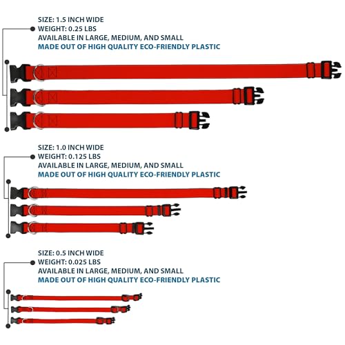 Collar rojo Buckle Down pc-w11801-s para perro pequeño con cierre clip de plástico resistente 4