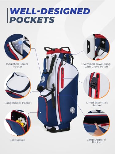 Sturdum 7 Way Golf Stand Bag, Lightweight Golf Bags for Men Women with Full-Length Dividers, Ergonomic Design, Weather-Resistant, Multi Pockets - Thumbnail 3