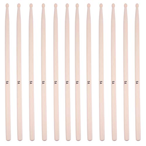 ARTIBETTER 20Pcs 5A Baquetas de Madeira Baquetas Antiderrapantes 5A Baqueta de Madeira Com Ponta de