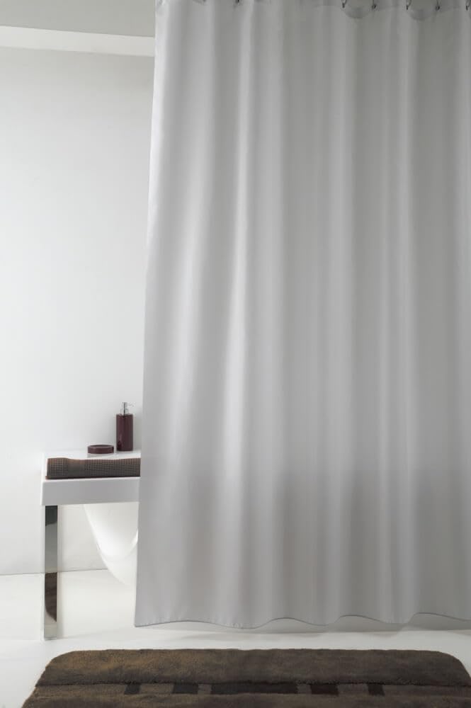Grund Cortina de ducha antimoho, impermeable, 100% textil, IMPRESSA Cortina de ducha 80 x 200 cm, gris