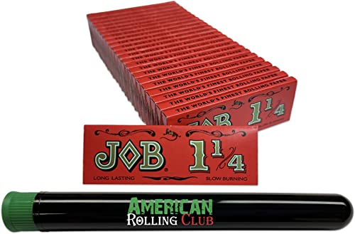 JOB Orange Slow Burning 1-1/4 Size Cigarette Papers | Includes 24 Packs of JOB Cigarette Papers and ARC Saver
