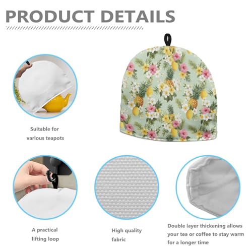 Image of Hawaiian Tea Pot Cover Pineapple Print Teapots Cosy Insulated Tea Cozies Home Kitchen Decoration Teapot Dust Cover Warming Tea Kettle Quilt Creative Gifts for Party