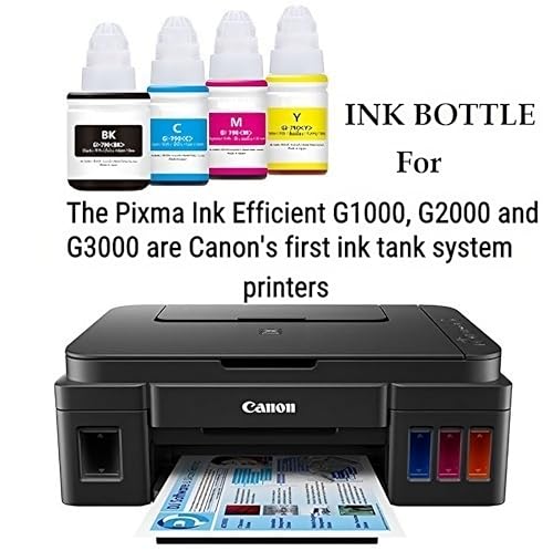 Image of Canon GI 790 Original Ink Bottles B /C /M /Y Compatible for Canon G1000, G1010, G1100, G2000, G2002, G2010, G2012, G2100, G3000, G3010, G3012, G3100, G4000, G4013 Printers