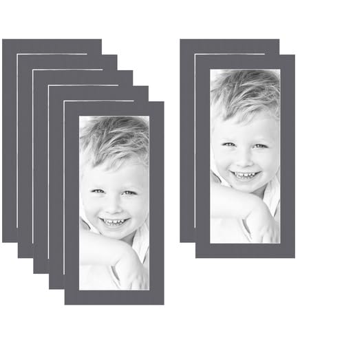 8x20 Granite/Mountain Grey Custom Mat for Picture Frame with 4x16 Opening Size (Mat Only, Frame NOT Included) - 7 Pack