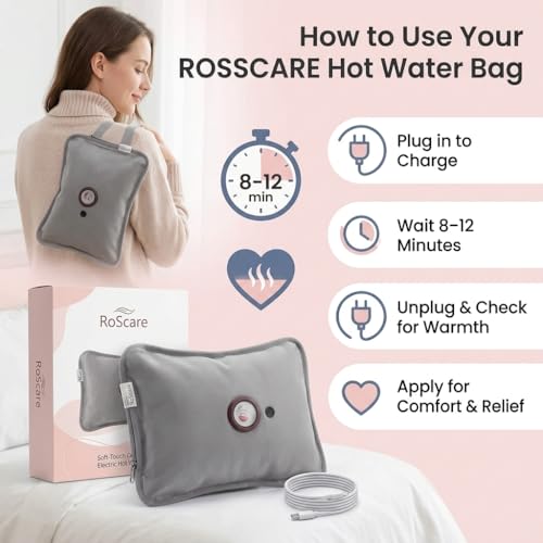 Image of Electric Hot Water Bag for Pain Relief - Large Automatic Rechargeable Heat Pad, No-Refill Design | Improves Blood Circulation & Relieves Muscle Fatigue | Hassle-Free & Easy to Use Heat Therapy