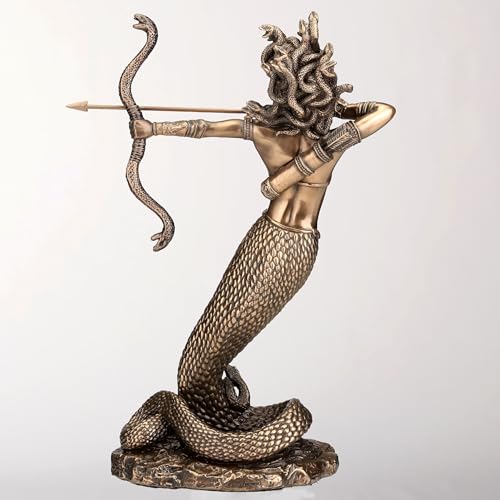 Estatua de Medusa en Resina con Acabado Bronce 9 Pulgadas miniatura 4
