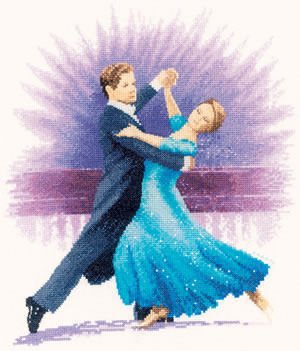 Heritage Crafts Dancers counted cross stitch kit - Viennese Waltz 14 count