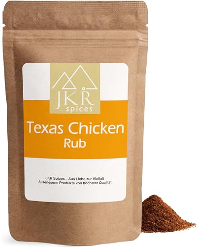 JKR Spices Texas Chicken Rub 450g, BBQ Gewürzmischung für Hähnchen Wings Keulen Smoker Grill Ofen Dry Rub mit Rauchnote im Aromabeutel