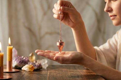 Image of Solid Cone Small Copper Pendulum for Reiki Healing, Dowsing & Chakra Balancing - Well Balanced Divination & Meditation Tool