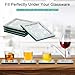 Anewsun Glass Mirrored Coasters Set of 4, Square Coasters with Crushed Diamond, Mirrored Silver Glass Cup Mats for Drinks, Home Decoration, Kitchen Cafe Bar Restaurant Tabletop Protection