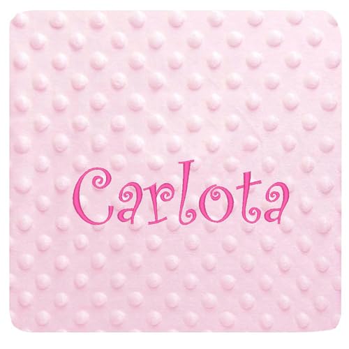 various Manta Bebé Personalizada con Nombre Bordado, 80x110 cm, Mantita Suave y Cálida para Recién Nacido, Microfibra Confortable para Cuna y Cochecito, Regalo Original para Bebé (Rosa)
