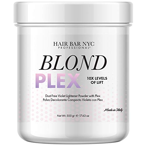Blond Plex Extreme Lifting 10X Levels Violet Dust Free Lightener Powder Made in Italy 500g /17.63oz Professional Hair Lightening, Maximum Lift Consistent Color and Gentle Formula for All Hair Types