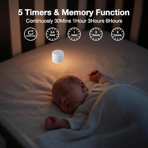 Image of LEICEX Portable Sound Machine,Travel Sound Machine with Light,15 Non-Looping Sound Timer and Memory Play, Mini White Noise Machine for Sleeping Office Privacy Travel Gift