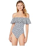  LAUREN RALPH LAUREN Ditzy Badeanzug mit Rüschen, schulterfrei, Einteiler, Marineblau 4