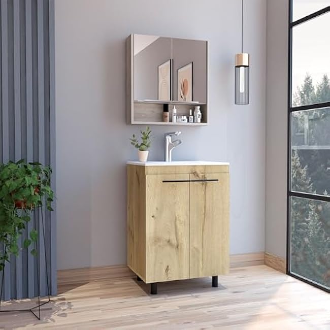 Light Oak 2 Pcs Bathroom Set