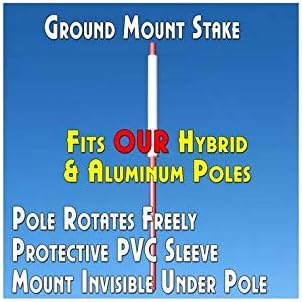 Miniatura 4 de Bandera de plumas sin viento azul macizo (11,5 pies de alto, 15 pies de alto, estaca de montaje en tierra)