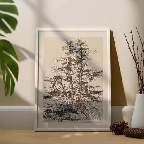 Cadre 70x90cm plantation d'arbres pour habiller un grand mur de salle à manger