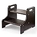 2BHOME Wooden Two Step Stool - Heavy Duty 2 Step Stool - Holds up to 300Lb for Kitchen/Bathroom/Bedside Step Stool (Walnut)