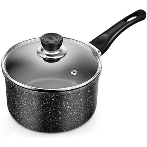 片手鍋 多機能ノンスティックフライパン フタ付き ソースパン ガラス蓋 ノンスティックコーティング 高熱効率 お手入れ簡単 (蒸し器なし,20cm)