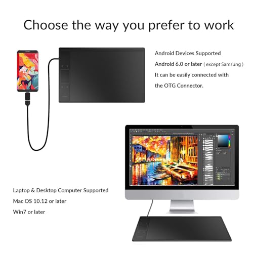 Grafiktablett VEIKK A30 V2 10x6 Zoll mit 4 Sensortasten und einem Gestenpad,Grafiktabletts mit...