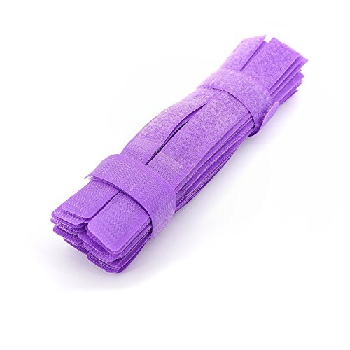 Pasow 50pcs Cable Ties Reusable Fastening Wire Organizer Cord Rope Holder 7 Inch (Purple)
