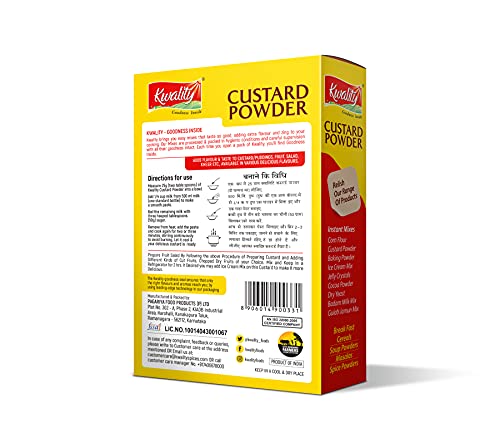 Image of Kwality Custard Powder 100g (Vanilla Flavor), Smooth & Creamy Custard, Quality Ingredients, Best for Fruit Salads.