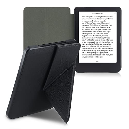 kwmobile Hülle kompatibel mit Tolino Shine 3 Hülle - Kunstleder Case - eReader Schutzhülle - Cover Schwarz