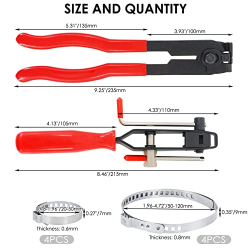 Realplus Cv Joint Boot Clamp Pliers, Car Banding Tools Kit Set Ear Boot Tie Pliers, Automotive Hose Axle Plier With 8Pcs Cv Boot Clamps #TOP1