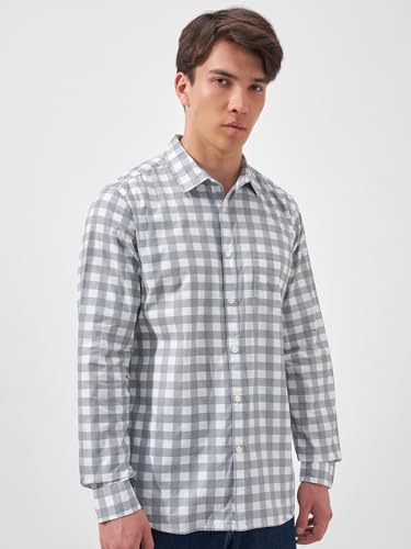Image of Highlander Men's Slim Fit Checks Shirt | Full Sleeves | Regular Collar | Casual Shirts for Men