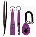 Dshees Dog Training Set is perfect combination of Two Dog Whistles For Recall With One Whistle Lanyard And One Dog Clicker. Dog Whistle To Stop Barking And Clickers For Dog Training, Puppy Training.