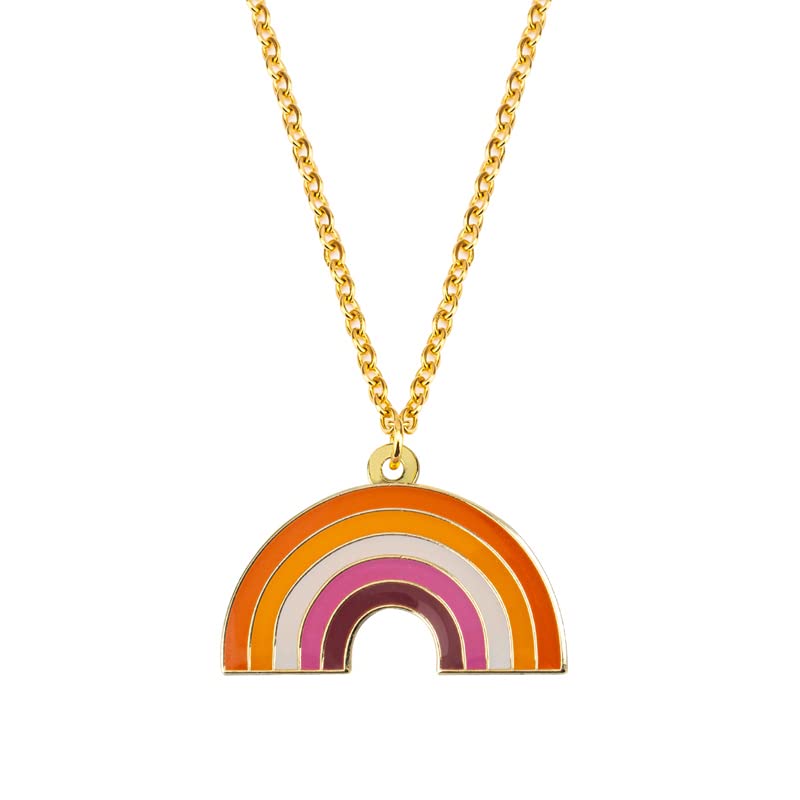 Sinwinkori Sun Set Pride Rainbow Shape Halskette LGBT-Halskette Gay-Pride-Geschenk