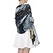Amooorous Abstract Black Marble Long hijab fashion silk head scarf for women sleeping for neck chal para mujer