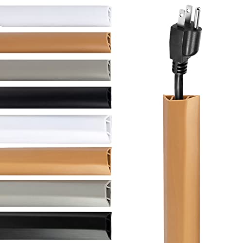 Cache-câbles TV marron autocollant de 2,4m pour dissimulation murale
