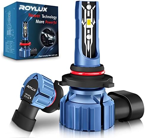 ROYLUX HB3 9005 LED Headlight Bulbs, 50W 15000LM Per Set LED High Beam Fog Lights Conversion Kit 350% 6000K Super Bright LED Bulb Halogen Replacement, IP68, Pack of 2