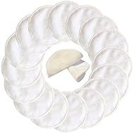 16 Pack Reusable Bamboo Makeup Remover Pads with Laundry Bag - 2 Layers 3.15inch Organic Cotton Rounds Pads, Washable Facial Cleansing Cloths Eye Makeup Remove Face Wipe (Chemical Free Bamboo Velour)