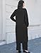 APRROOT Muslim Dresses for Women Abayas Islamic Kaftan Muslim Robe Long Sleeve Button Shirts Pants Hijab 3 PCS Dubai Outfits Black M