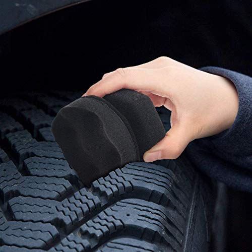 O3 The East Sun Tire Dressing Shine Applicator(Pack of 4), Round Grip Deeper Wave Design to Reach Trim Makes Detailing Tires Easier - Durable, Washable, and Reusable