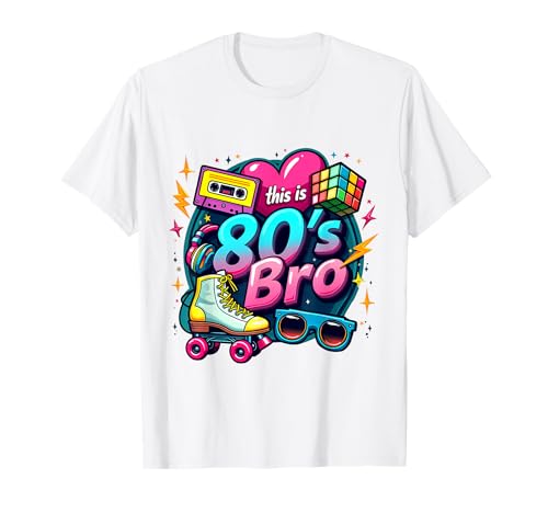 Vintage 80er Bro Rollschuh Kassette Achtziger Jahre Kostüm Party T-Shirt Vintage 80er Bro Rollschuh Kassette Achtziger Jahre Kostüm Party T-Shirt