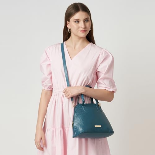 Image of Caprese Basil Medium Satchel Shoulder Bag for Women with Adjustable & Detachable Straps | Spacious Handbag with Main Compartment & Two Handles | Elegant & Durable for Daily Use