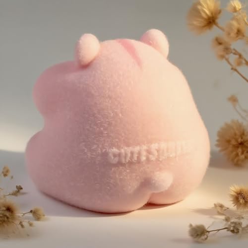handmade taba squishy hamster toy cute squishy hamster fidget toy realistic hamster toy soft silicone mochi furry toy stress relief gift for adults amp kids sensory anxiety plushie pink