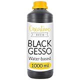pintura acrilica alba profesional TAMAÑO XXL - La botella de yeso de 1000 ml es una cantidad perfecta de base de pintura. Puedes divertirte más aplicándolo con pinceles, brochas, cepillos de silicona o esponja, espátula, rodillo o incluso tu propio dedo.