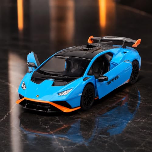 Image of Wizplex CCA Lamborghini Huracan STO 1:64 Officially Licensed Premium Die Cast Metal Car in Acrylic Display Case - Openable Doors, Collectible Supercar Showpiece for Collectors & Kids 3+