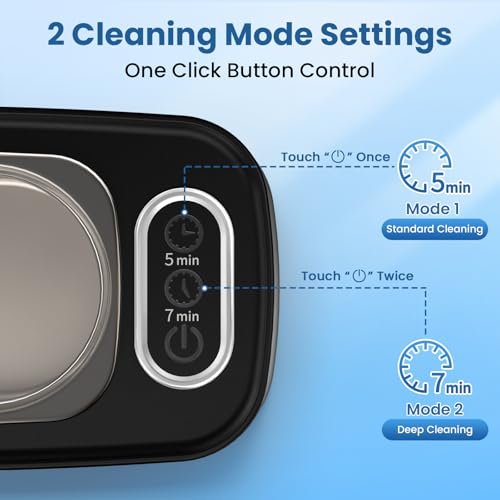 Ultrasonic Cleaner, 48kHz Professional Ultrasonic Jewelry Cleaner for Eyeglasses, Jewelry, Rings, Watch Straps, Dentures and More, Dual Cleaning Modes & 304 Stainless Steel Tank, 400ML Capacity, Black