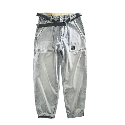 Spring Vintage Straight Jeans for Men Soft Cotton Casual Streetwear Men Cargo Pants