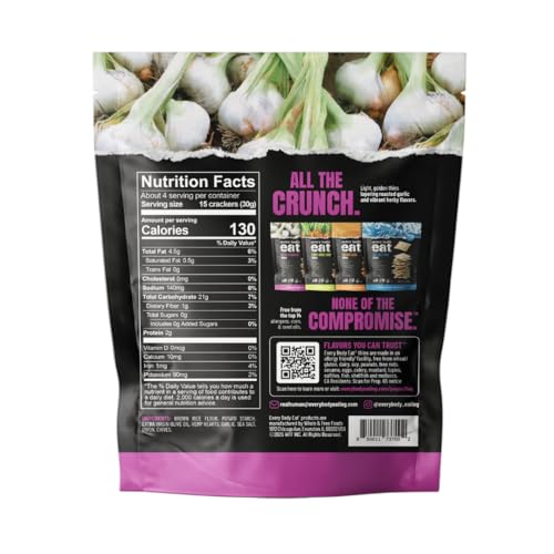Image of Every Body Eat Snack Cracker Thins, Chive & Garlic - Gluten Free, Vegan, Dairy Free, and Seed Oil Free, 4oz