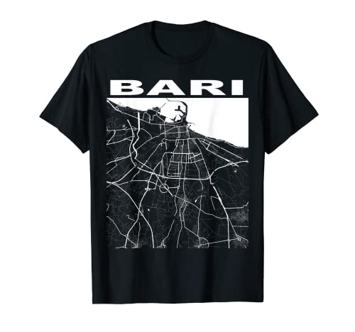 Mapa de Italia Souvenir Bari City Street Camiseta