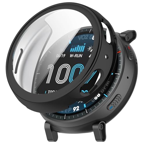 Amazfit Active Max�p�P�[�X�A1������ ���^���b�N�J���[ �\�t�gTPU�� Amazfit Active Max�J�o�[ �����p�X�N���[���v���e�N�^�[ �o���p�[�P�[�X �A�N�Z�T���[ (�u���b�N)