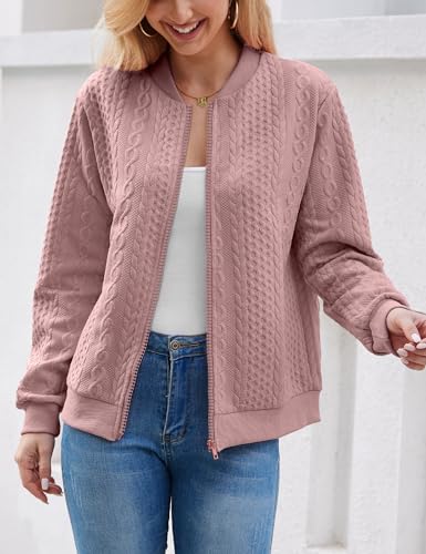 Image of Zip Up Sweatshirts for Women Casual Outfits Cardigan Outerwear Trendy Winter Jackets Coat