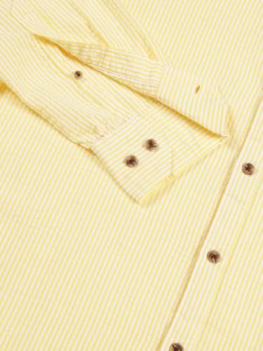 Image of Thomas Scott Men's | Slim Fit | Striped Design | Button-Down Collar | 100% Cotton Casual Shirt for Mens