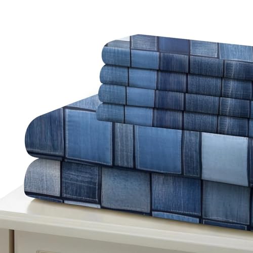 Housse de couette microfibre ultra douce 140x200cm lit single bleu - 7